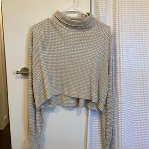 Free People Cropped Turtleneck Sweater